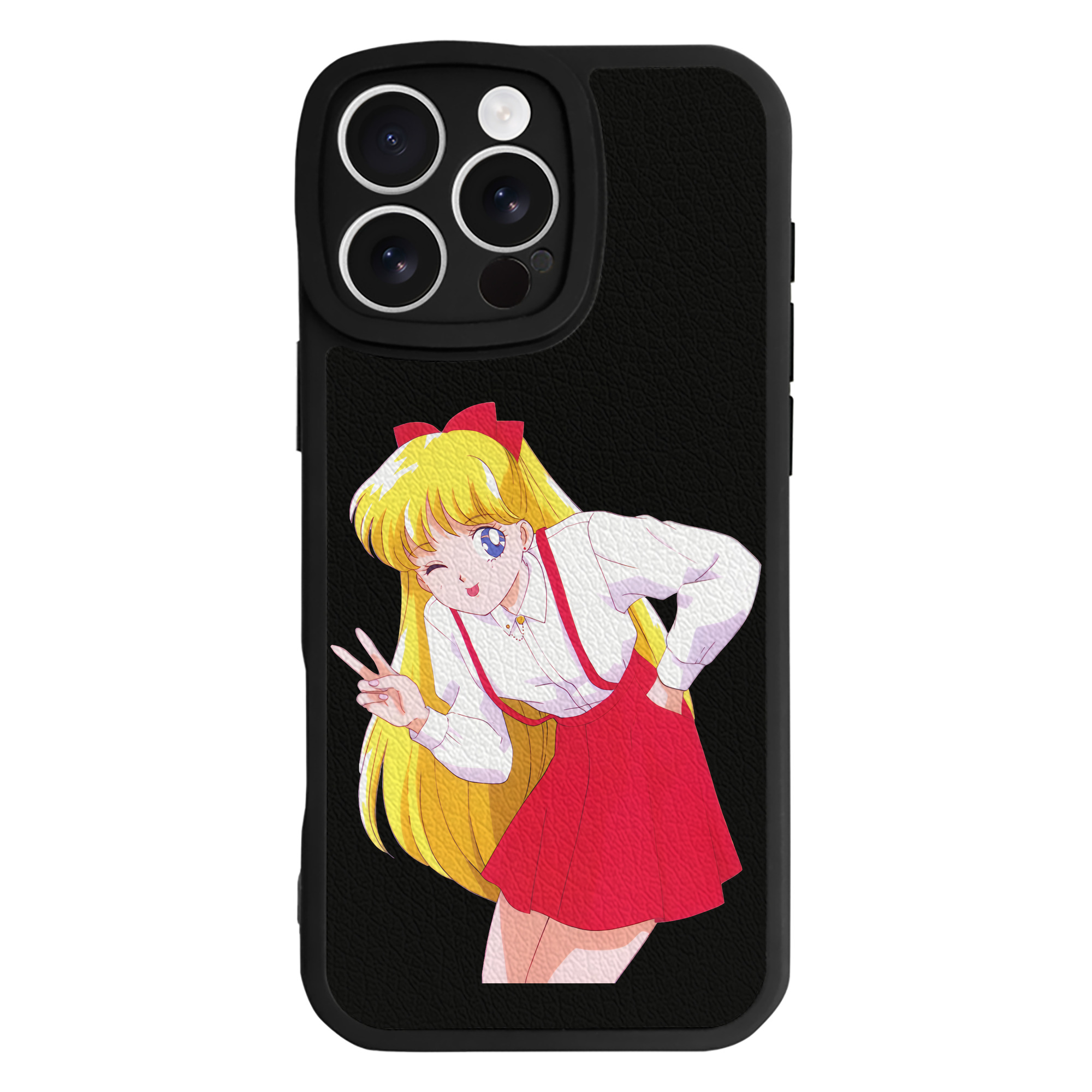 （画像用） 美少女戦士セーラームーン 愛野 美奈子 あいの みなこ Sailor Moon Aino Minako 【iPhone 16シリーズ対応】シリコンスマホケース（レザー調） 材質：シリコン